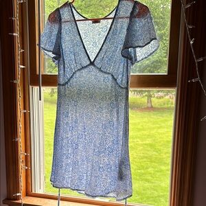 Blue Sheer Floral Dress